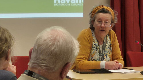 Philippa Gray giving evidence at the Planning Committee Meeting