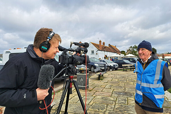 BBC Interviewing the organiser