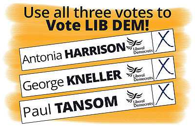 Use all three votes for Lib Dems in Purbrook